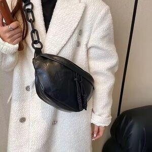 Black Leather Crossbody Bag
